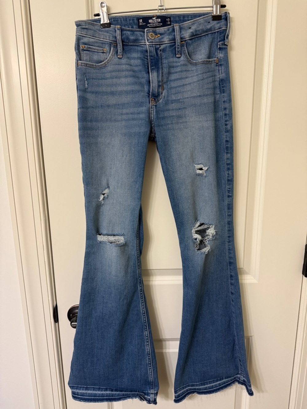 Hollister Light Blue Distressed Flare Jeans